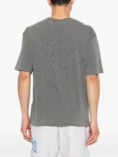 Satisfy Mothtech Destroyed Running T-shirt In Grey In Gray