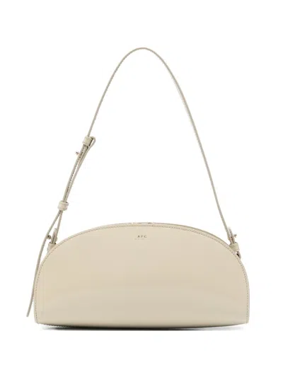 Apc Adjustable-strap Half-moon Shoulder Bag In Neutral
