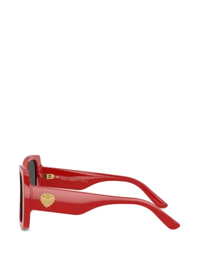 Dolce & Gabbana Square-frame Sunglasses In Red