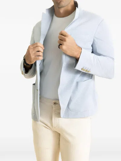Eleventy Single Breasted Collar Jacket In White