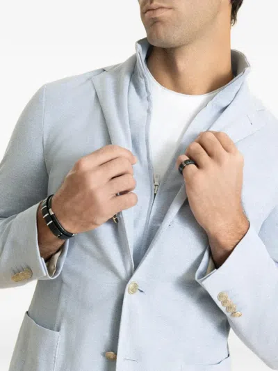 Eleventy Single Breasted Collar Jacket In White
