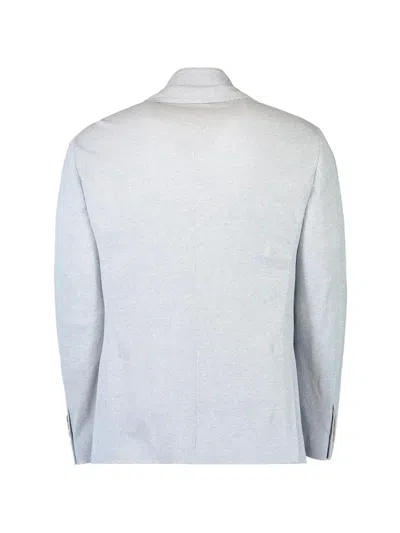 Eleventy Single Breasted Collar Jacket In White