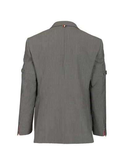 Thom Browne Single-breasted Suit Jacket In Gray