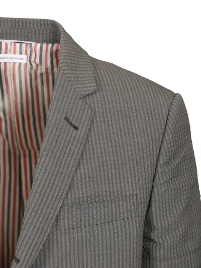 Thom Browne Single-breasted Suit Jacket In Gray
