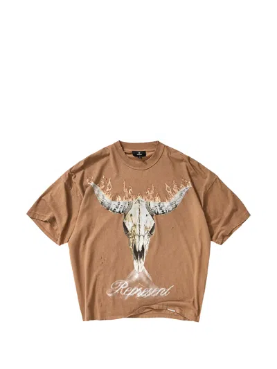 Represent Dusty Brown Jersey British Cowboys T-shirt In Brown