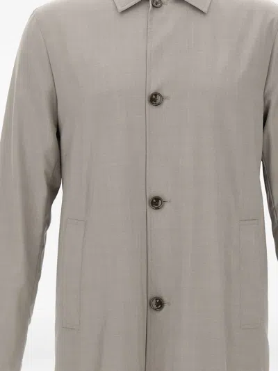 Montecore Button-fastening Wool Jacket In Gray