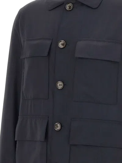 Montecore Flap-pocket Button-fastening Shirt Jacket In Blue