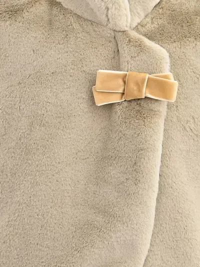 Tulleen Plush Asymmetrical Coat In Neutral