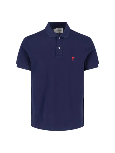 Ami Alexandre Mattiussi Ami De Coeur Short-sleeved Polo T-shirt In Animal Print