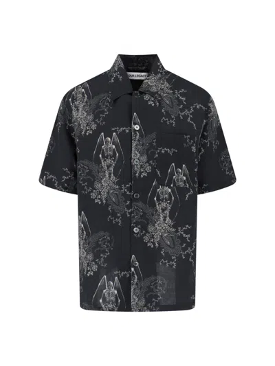 Our Legacy Mens Death Paisley Print Graphic-print Short-sleeve Cotton And Linen Shirt In Multi