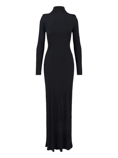 Alaïa Women Black Fluid Jersey Heart Dress In Black
