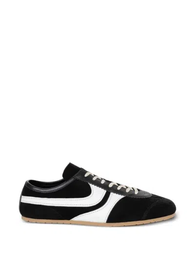 Dries Van Noten Sneakers Contrast Stitching Low Top Rubber Sole In Black
