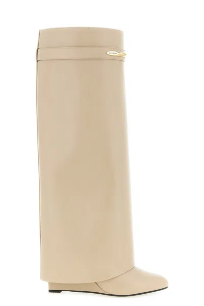 Givenchy Shark 95 Leather Knee-high Boots In Brown