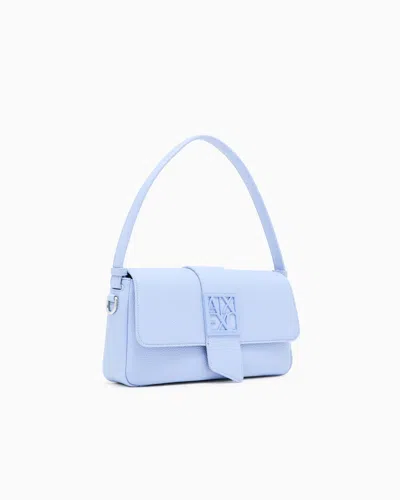Armani Exchange Solid Color Shoulder Bag In Blue