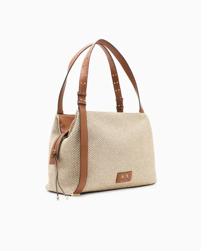 Armani Exchange Structured Mini Shoulder Bag In Sand
