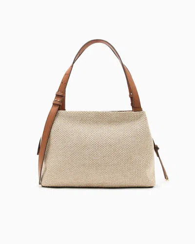 Armani Exchange Structured Mini Shoulder Bag In Sand