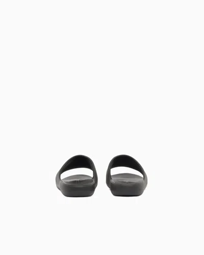 Armani Exchange Slides In Technical Fabric In Black