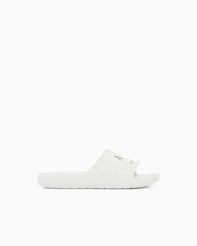 Armani Exchange Slides In Technical Fabric In White