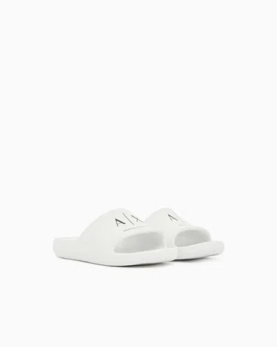 Armani Exchange Slides In Technical Fabric In White