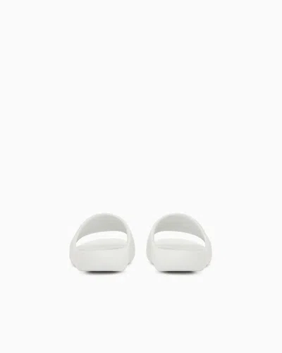 Armani Exchange Slides In Technical Fabric In White