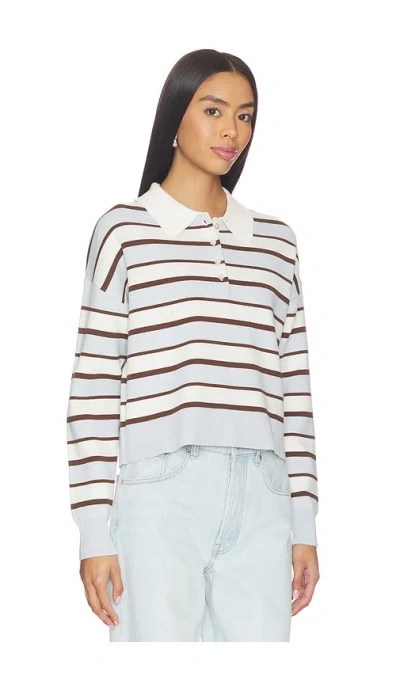 525 America Seraphina Cropped Rugby Pullover In Neutral