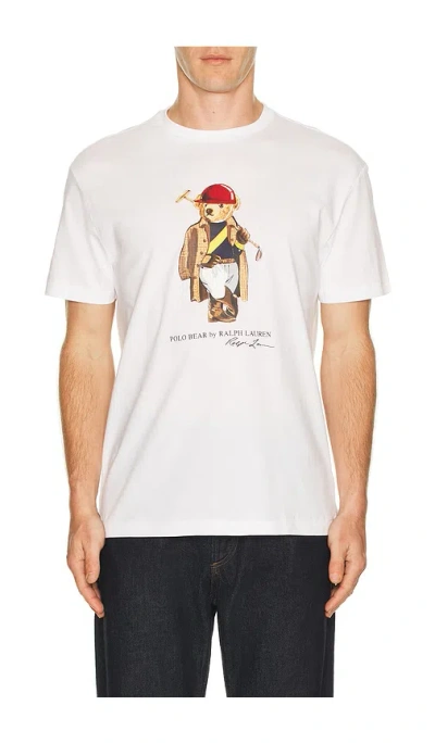 Polo Ralph Lauren Short Sleeve Jersey Knit Novelty Polo Society Bear Tee In White