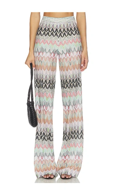 Missoni Zigzag Wide-leg Trousers In Gray
