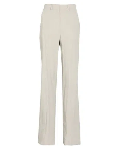Marella Wide-leg High-waist Trousers With Textured Fabric In Gray