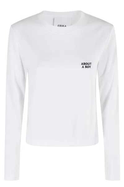 Erika Cavallini Long-sleeve Cropped Top In White