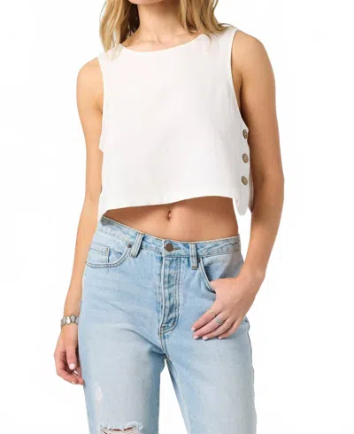 O'neill Sanders Side Button Crop Tank In White