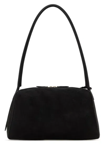 Alaïa Le Bouledogue Bowling Shoulder Bag In Nubuck Leather In Black