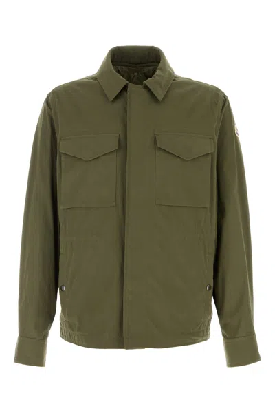 Moncler Raquille Jacket Polyester Blend Collared Design In Green