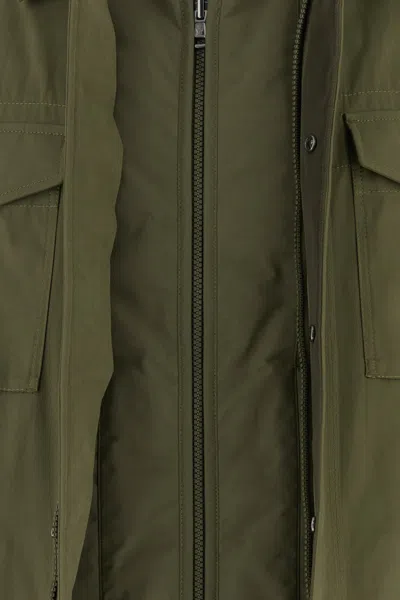 Moncler Raquille Jacket Polyester Blend Collared Design In Green