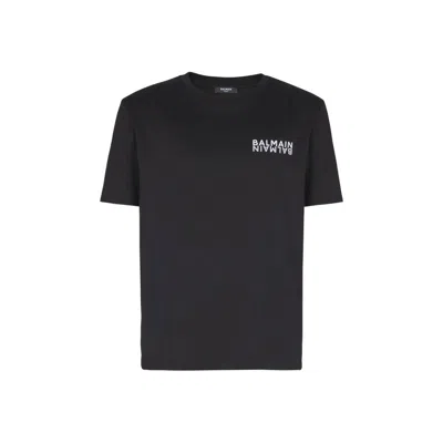 Balmain Logo-print Cotton T-shirt In Black