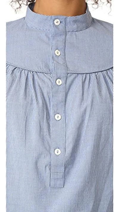 Shop Apc Classic Ingalls Striped Shirt In Dark Blue