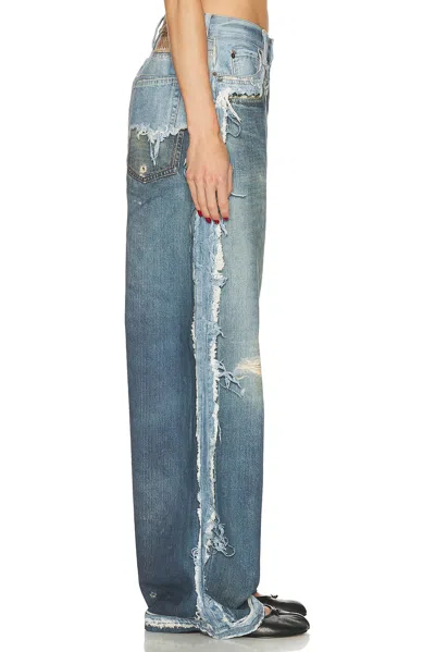 Acne Studios Trompe L Oeil Jeans Mid Rise Trousers In Blue