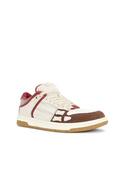 Amiri Brown Xl Skel Top Low Cow Leather Sneakers In Multi