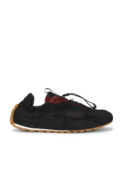 Bottega Veneta Black Fabric And Suede Orbit Flash Sneakers In Black