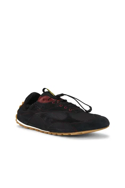 Bottega Veneta Black Fabric And Suede Orbit Flash Sneakers In Black