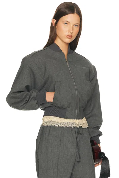 Helsa Wool Blend Bomber Jacket In Gray