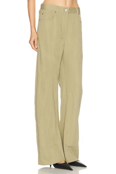 Helmut Lang High Rise Relaxed Bootcut Jeans In Warm Sage In Brown