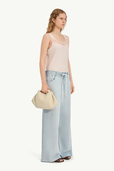 Mm6 Maison Margiela Drawstring Wide Leg Jeans In Blue