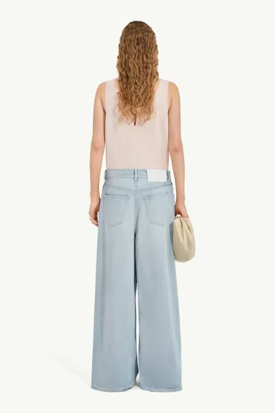 Mm6 Maison Margiela Drawstring Wide Leg Jeans In Blue