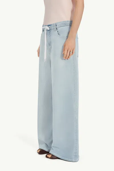 Mm6 Maison Margiela Drawstring Wide Leg Jeans In Blue