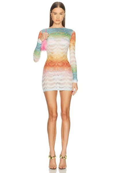 Missoni Shaded Viscose Lame Mini Dress Multicolor