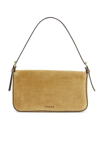 Staud Suede Shoulder Bag Adjustable Strap In Brown