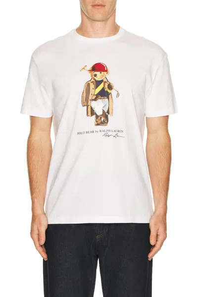 Polo Ralph Lauren Short Sleeve Jersey Knit Novelty Polo Society Bear Tee In White