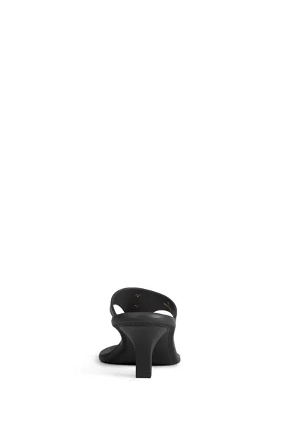 Versace Kitten Heel Thong Sandals With Medusa Detail In Black