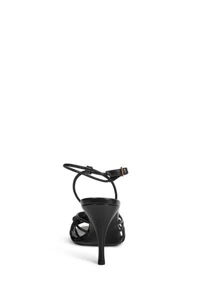 Versace Nappa Leather Sandals Strappy Design Ankle Strap In Animal Print