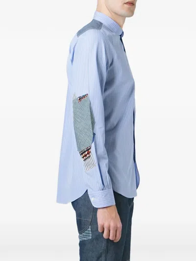 Junya Watanabe Stripe-pattern Shirt In Blue